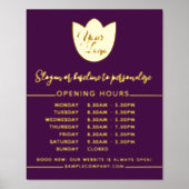 Uren van opening luxe Maatwerk Kleur Logo toevoege Folie Afdrukken (Voorkant)