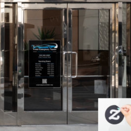 Uren van professioneel autopoetsbedrijf met autowa raamsticker