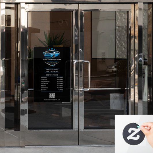 Uren van professioneel autopoetsbedrijf voor autow raamsticker (Kantoordeur)