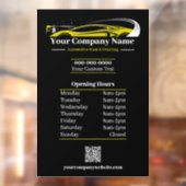 Uren van professionele autopoets- en autowasbedrij raamsticker (Vel 2)