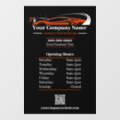 Uren van professionele autopoets- en autowasbedrij raamsticker (Vel)