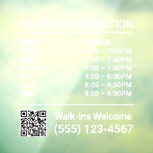 Uren van werking QR-code venster Raamsticker (Vel 3)