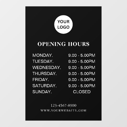 Uren van witte bedrijven Eenvoudig moderne script Raamsticker (Vel)