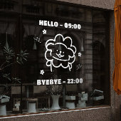 Uren van witte knuffige huisdierverzorging op raam raamsticker