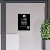 Uren van zwart zakelijk QR-code bord op maat Raamsticker