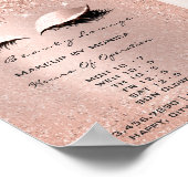 Uren wimper make-up salon Rose Drips Glitter Poster (Hoek)