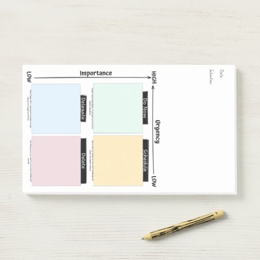 Urgent Important Eisenhower Matrix Post-It Notes (Op bureau)