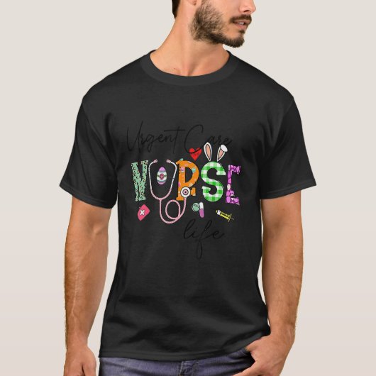 Urgent verpleegster Bunny Nurse Easter Day Flor T-shirt (Voorkant)