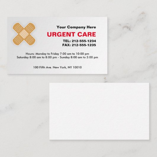 Urgent  Visitekaartje (Voorkant / Achterkant)