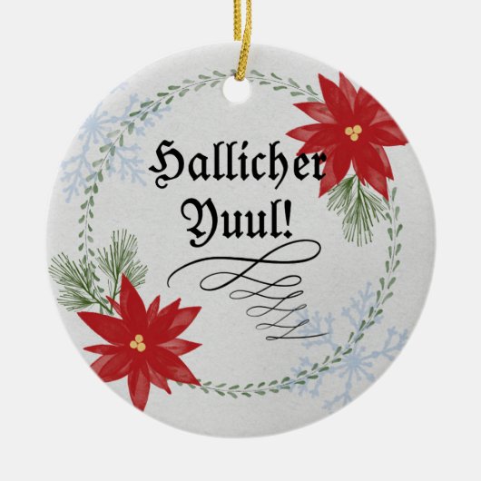 Urglaawe Yuul Ornament! Keramisch Ornament (Voorkant)