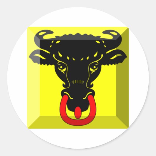 Uri Flag Gem Ronde Sticker (Voorkant)