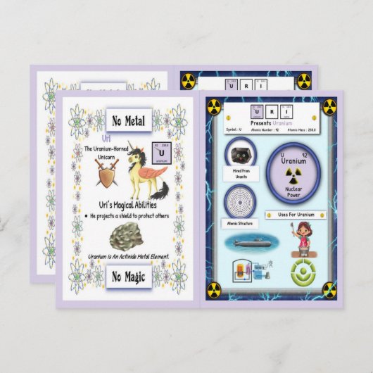 Uri - Uranium Horn Unicorn Game Kaart (Voorkant / Achterkant)