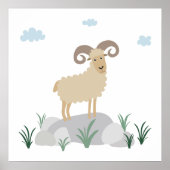 Urial-berggeitennursery-muurkunst Poster (Voorkant)