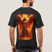 Uriel's Fire Statue Engel Flames Design T-shirt (Achterkant)