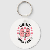 Urine Good Hands Kidney Pun Cute Cartoon Humor Sleutelhanger (Voorkant)