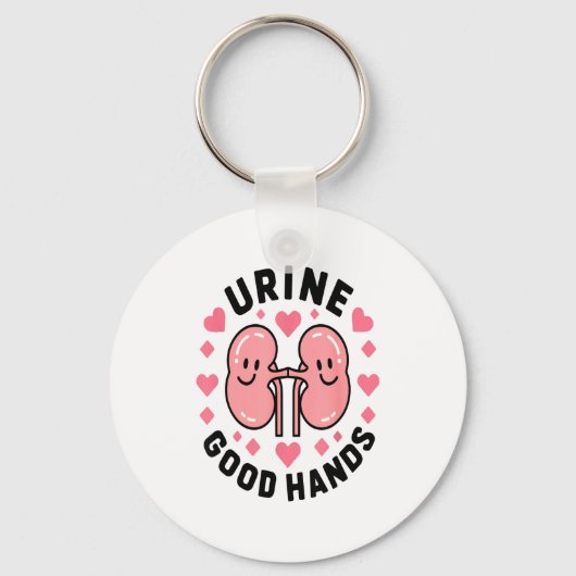 Urine Good Hands Kidney Pun Cute Cartoon Humor  Sleutelhanger (Voorkant)