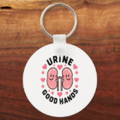 Urine Good Hands Kidney Pun Cute Cartoon Humor  Sleutelhanger (Voorkant)