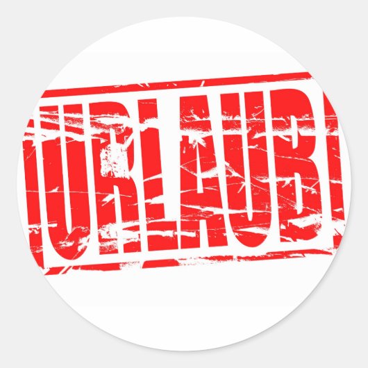 Urlaub Ronde Sticker (Voorkant)