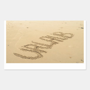 Urlaub - vakantie leeg strand rechthoekige sticker