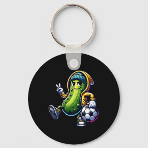 Urn Augurk Voetbalspeler Cool Cartoon Vibe Sleutelhanger