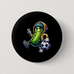 Urn Augurk Voetbalspeler Cool Cartoon Vibes Ronde Button 5,7 Cm