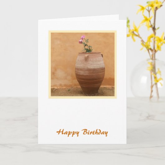 Urn Birthday Kaart (Gele Bloem)