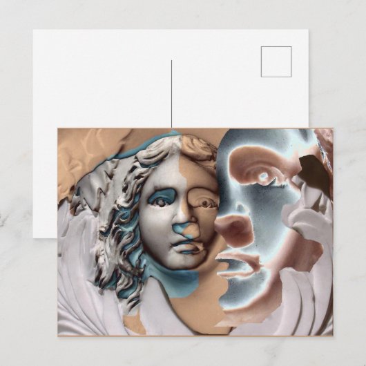 Urn Face Copper Blue Computer Art Briefkaart (Voorkant / Achterkant)