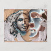 Urn Face Copper Blue Computer Art Briefkaart (Voorkant)