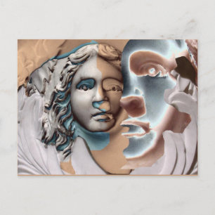 Urn Face Copper Blue Computer Art Briefkaart