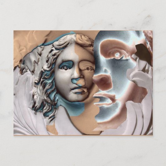 Urn Face Copper Blue Computer Art Briefkaart (Voorkant)