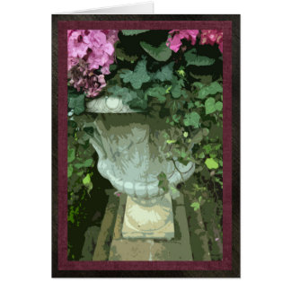 Urn met hydrangeas, kaart, 5"x7", blanco