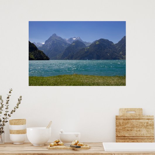 Urnersee Summer Uitzicht, Zwitserland Poster (Keuken)