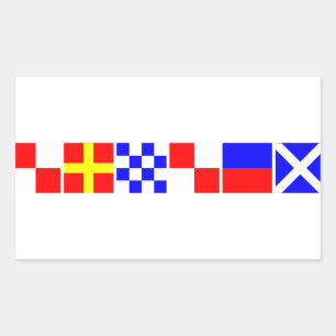URNU East Midlands Maritiem Signaalvlaggen Rechthoekige Sticker
