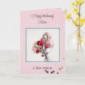 Urodziny - Gepersonaliseerde Poolse verjaardagskaa Kaart (Gele Bloem)