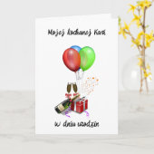 Urodziny - Gepersonaliseerde Poolse verjaardagskaa Kaart (Gele Bloem)