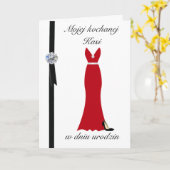 Urodziny - Gepersonaliseerde Poolse verjaardagskaa Kaart (Gele Bloem)