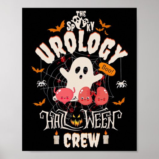 Urologie Halloween Crew Schattigee Ghost Nurse Stu Poster (Voorkant)