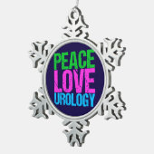 Urologist Peace Love Urology Tin Sneeuwvlok Ornament (Rechts)
