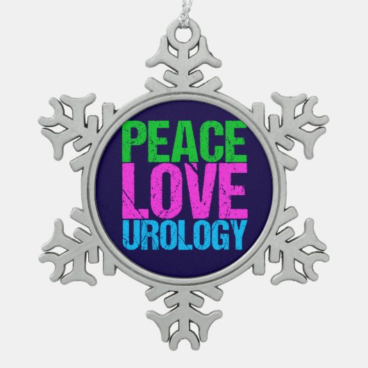 Urologist Peace Love Urology Tin Sneeuwvlok Ornament (Voorkant)
