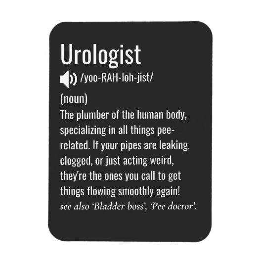 uroloog definitie grappig urologie magneet (Verticaal)