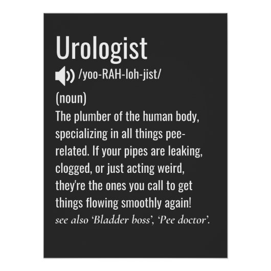 uroloog definitie grappig urologie perfect poster (Voorkant)