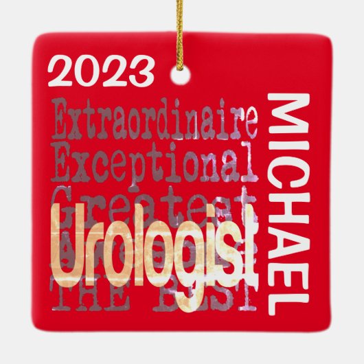 Uroloog Extraordinaire CUSTOM Keramisch Ornament (Achterkant)