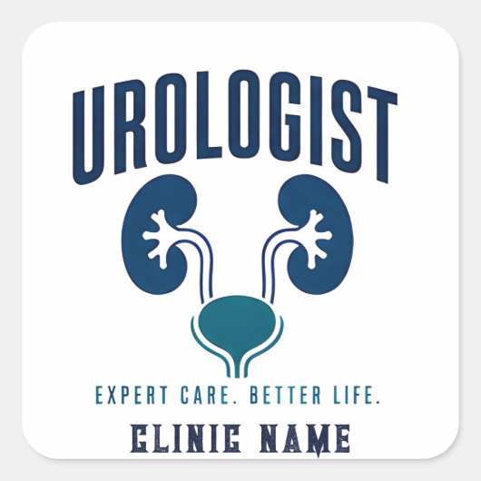 Uroloog Nier Medisch Team Design Vierkante Sticker (Voorkant)