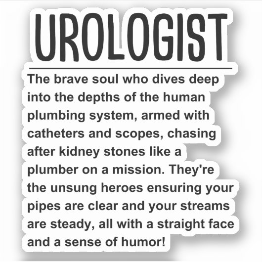 Uroloog Sticker (Voorkant)