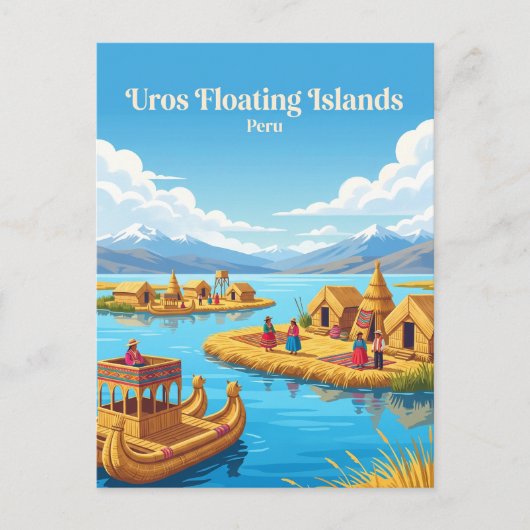 Uros Drijvende Eilanden Peru Briefkaart (Voorkant)