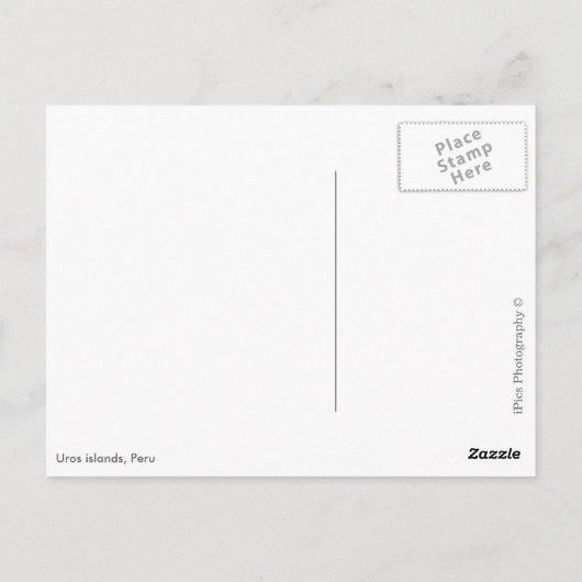 Uros eilanden aan het Titicacameer, Peru Briefkaart (Achterkant)