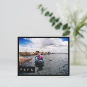 Uros op het meer van Titicaca, briefkaart van het  (Staand voorkant)