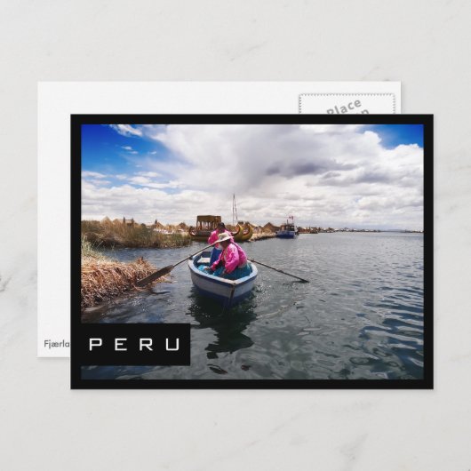 Uros op het meer van Titicaca, briefkaart van het  (Voorkant / Achterkant)