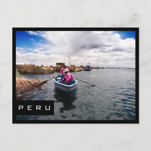 Uros op het meer van Titicaca, briefkaart van het  (Voorkant)