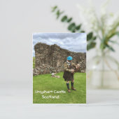 Urquhart Castle in Scotland, Jacobite Man in Kilt Briefkaart (Staand voorkant)